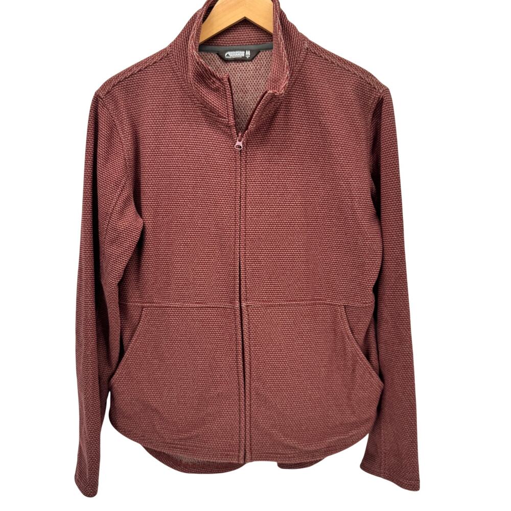 Mountain Khakis Jacket Womens Medium Apex Jacquard Fleece Full‎ Zip Garnet Red